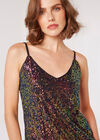 Sequin Camisole Top , Black, large
