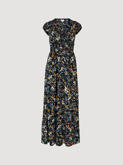 Ditsy Botanical Floral Maxi Dress