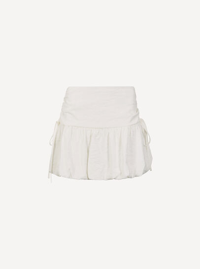 Ruched Bubble Hem Mini Skirt