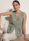 Floral Embroidered Peplum Top
, Mint, large