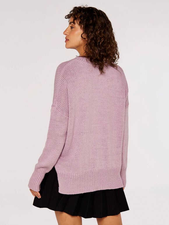 High Low Oversize Jumper, Lilac, large