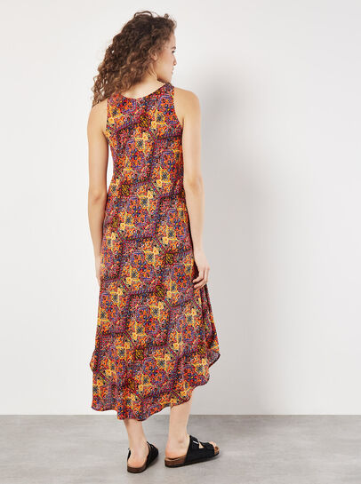 Hexagon Mandala Midi Dress
