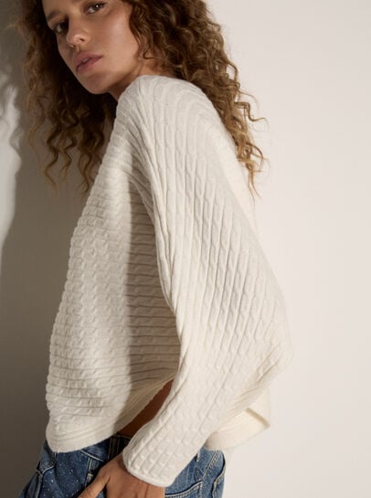 Plait Knit Batwing Jumper