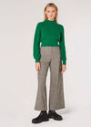 Cropped Cable Knit Aran Jumper, Green, large