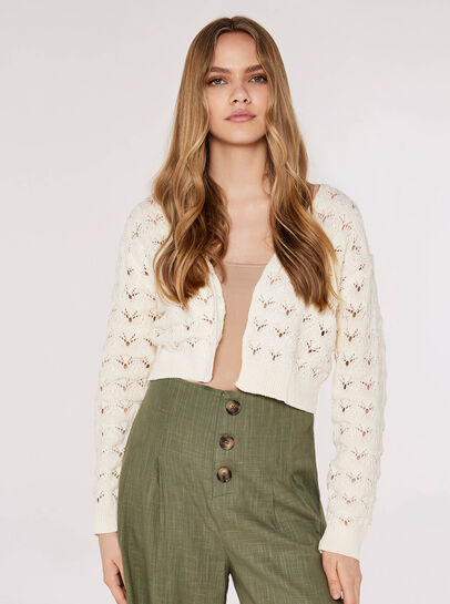 Pointelle Cropped Shrug