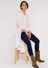 Herringbone Jacquard Shirt, White, large