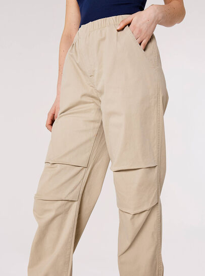 Pantalon Cargo À Liens Plissés