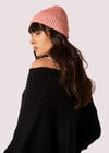 Fisherman Ribbed Beanie Hat, Pink, large