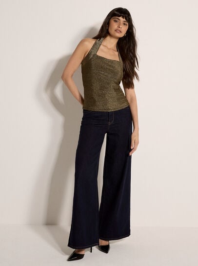 Shimmer Halter Neck Top
