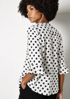 Polka Dot Bell Sleeve Blouse, Black, large