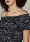 Navy Mosaic Floral Bardot Jumpsuit, Navy, large