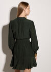 Ruffle Neck Mini Dress, Green, large