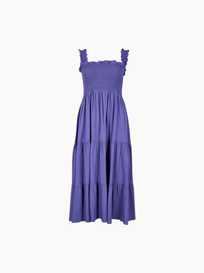 Smock Tiered Midi Dress