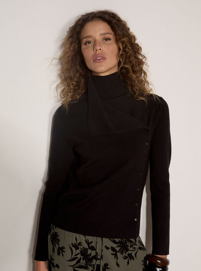 Ribbed Knit Asymmetric Cardigan