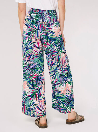Palm Print Wrap Trousers