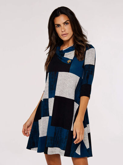 Colour Block Swing Mini Dress