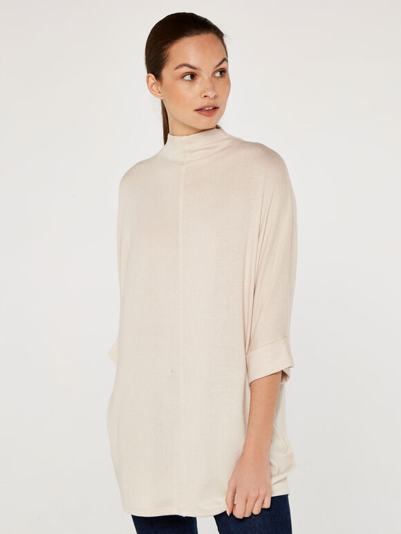 Soft Mid Seam Top, Stone, large