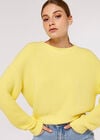 Fuzzy Crop Jumper, Yellow, large