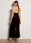 Velvet Cowl Neck Jumpsuit, Burgundy, large