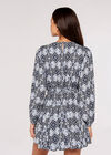Ikat Mini Dress, Navy, large