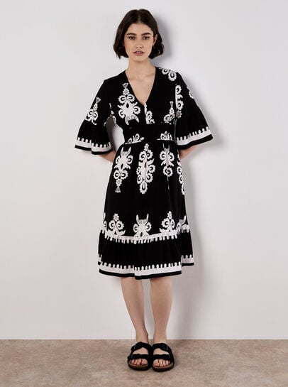 Floral Baroque Smocked Mini Dress