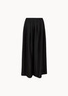 Textured Twill Wide-Leg Trousers, Black, large
