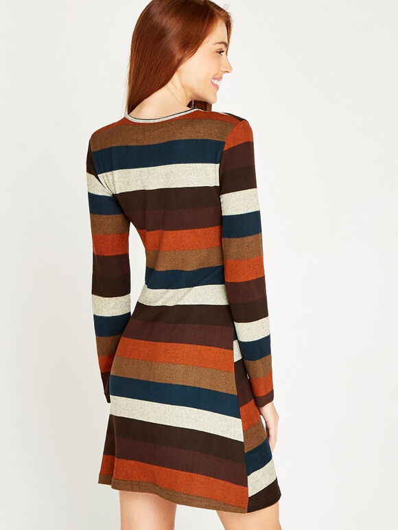Stripe Long Sleeve Tunic, Green, large