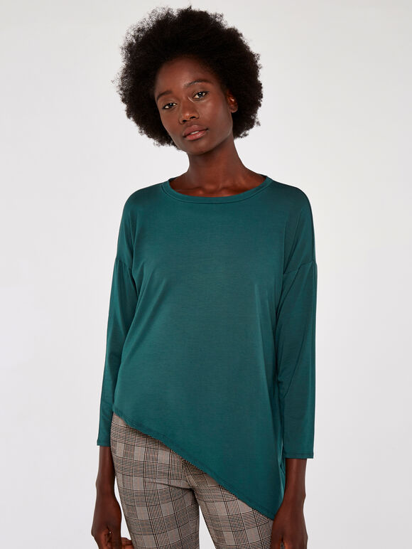 Asymmetric Hem Top, Green, large