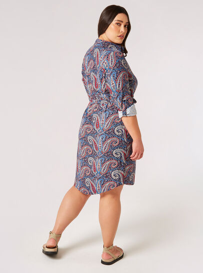 Curve Paisley Shirt Mini Dress