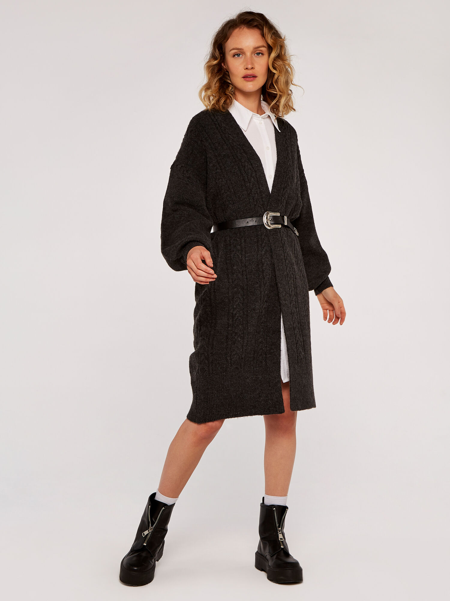 Cable knit outlet coatigan