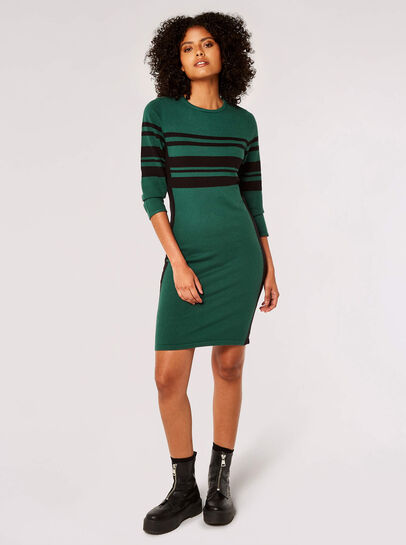 Stripe Panel Bodycon Mini Dress