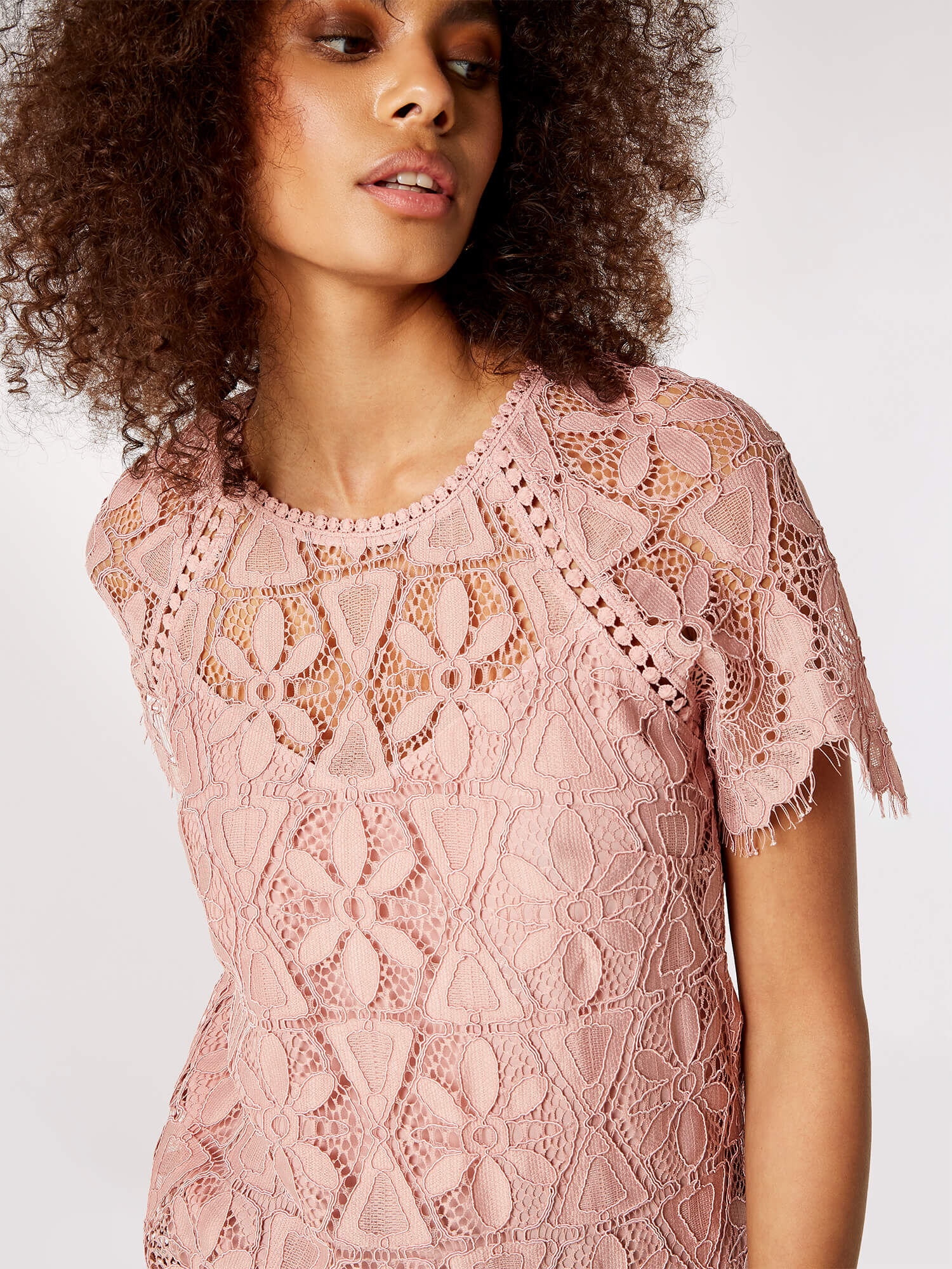 Apricot lace outlet top