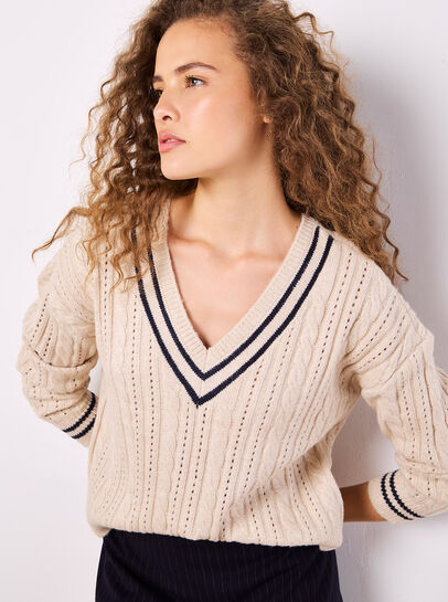 Cable Knit Cricket Jumper