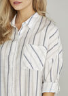 Vertical Stripe Shimmer Shirt, Blue, large