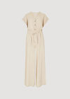Stripe Woven Palazzo Jumpsuit, Stone, large