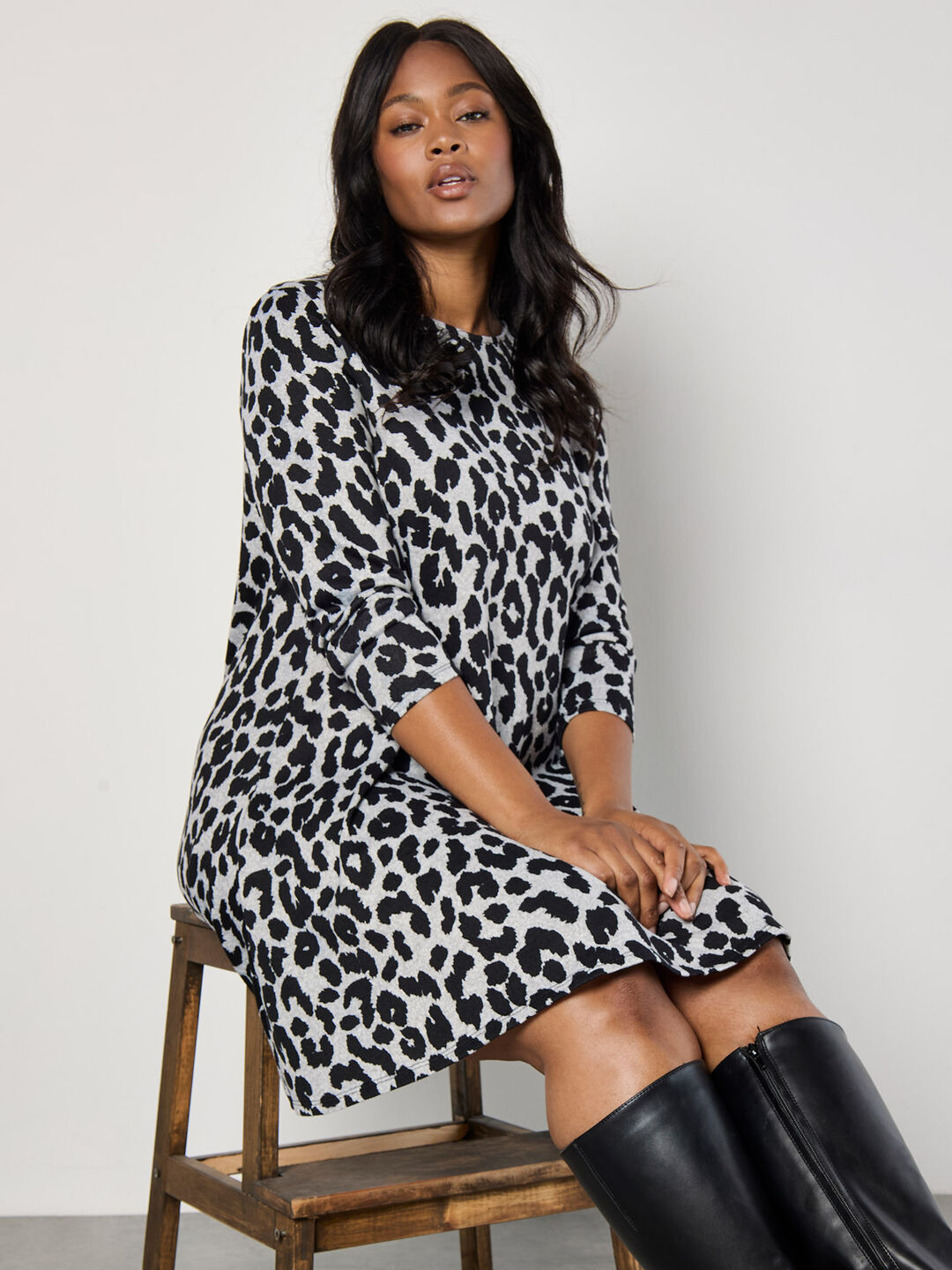 Curve Soft Touch Cheetah Mini Dress