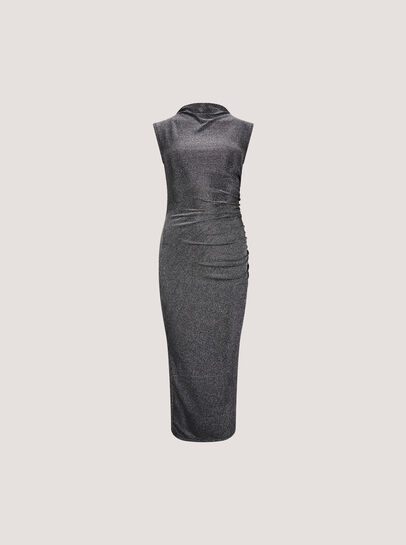 Glitter Ruched Bodycon Midaxi Dress