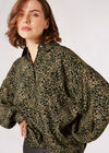 Oversized Animal Print Shirt, Khaki, large