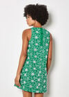 Floral Embroidered Shift Mini Dress, Green, large