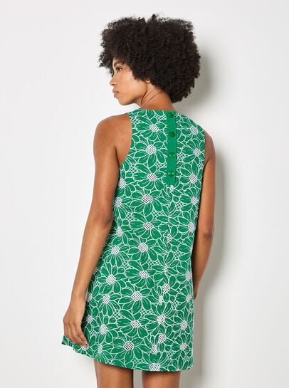 Floral Embroidered Shift Mini Dress