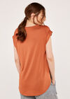 Curved Hem Tee, Rust, large