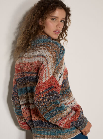 Open Knit Multi-Coloured Oversized Jumper