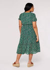 Curve Floral Smock Dress, Green, large