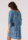 Patchwork Kaftan Mini Dress, Blue, large