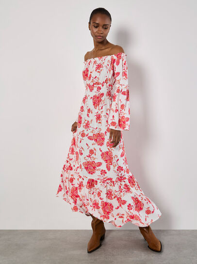 Floral Bardot Maxi Dress