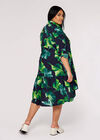 Curve Leaf Shirt Mini Dress, Navy, large
