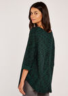 Necklace Slub Long Sleeve Top, Green, large