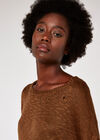 Distressed Slub Knit Jumper, Rust, large