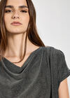 Short Sleeve Jersey Sparkle Top, Black, large
