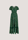 Paisley Print Maxi Dress, Green, large